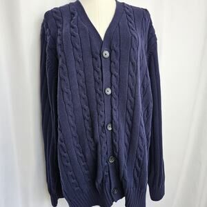 VTG Geoffrey Beene XL Cable-Knit Cardigan Grandpacore Classic
